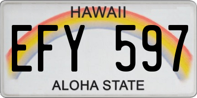HI license plate EFY597
