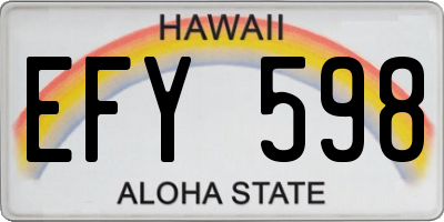 HI license plate EFY598
