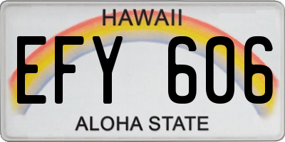 HI license plate EFY606