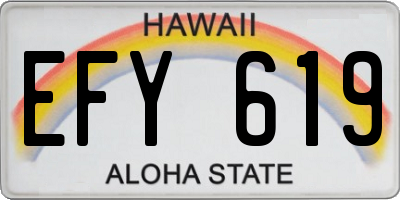 HI license plate EFY619