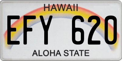 HI license plate EFY620
