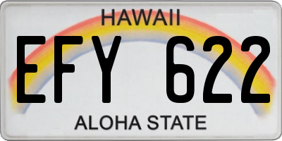 HI license plate EFY622
