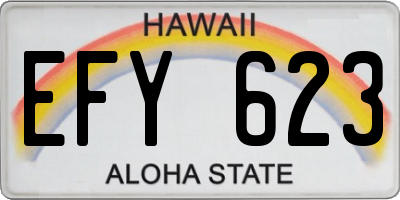 HI license plate EFY623
