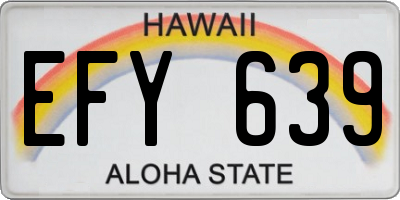 HI license plate EFY639