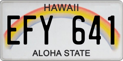 HI license plate EFY641