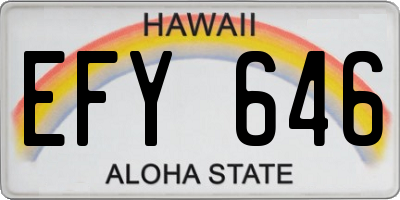 HI license plate EFY646