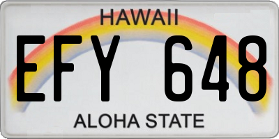 HI license plate EFY648