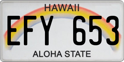 HI license plate EFY653