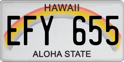 HI license plate EFY655