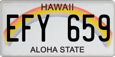 HI license plate EFY659