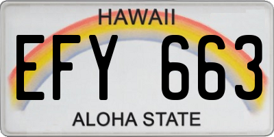 HI license plate EFY663