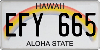 HI license plate EFY665