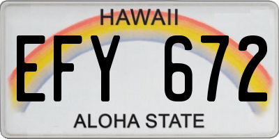 HI license plate EFY672
