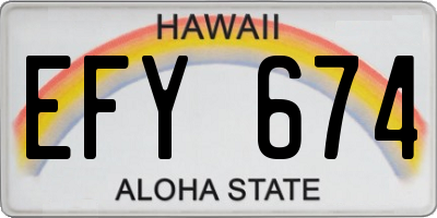 HI license plate EFY674