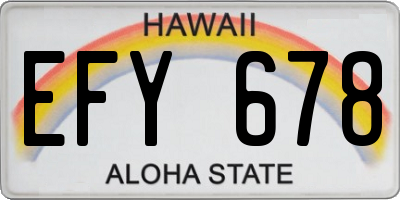 HI license plate EFY678