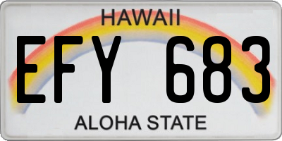 HI license plate EFY683