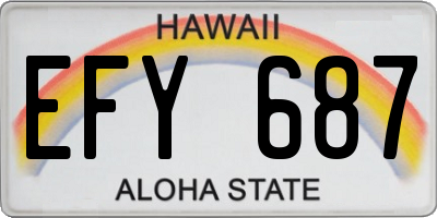HI license plate EFY687