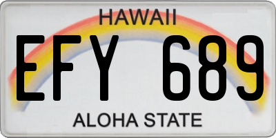 HI license plate EFY689