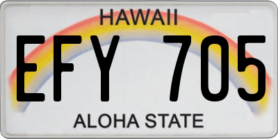 HI license plate EFY705