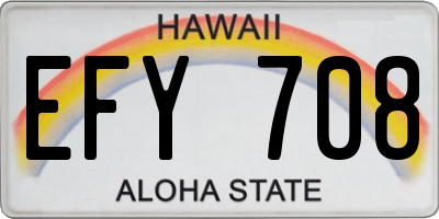 HI license plate EFY708