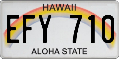 HI license plate EFY710