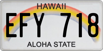HI license plate EFY718