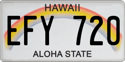 HI license plate EFY720