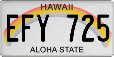 HI license plate EFY725