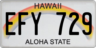 HI license plate EFY729