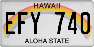 HI license plate EFY740