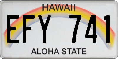 HI license plate EFY741