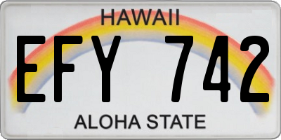 HI license plate EFY742