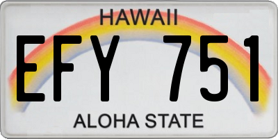 HI license plate EFY751