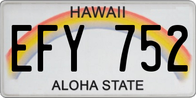 HI license plate EFY752