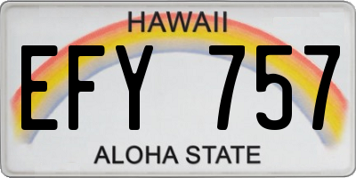 HI license plate EFY757