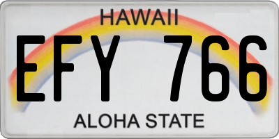 HI license plate EFY766