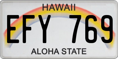HI license plate EFY769