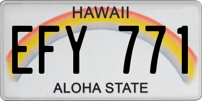 HI license plate EFY771