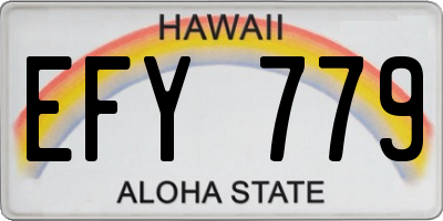 HI license plate EFY779