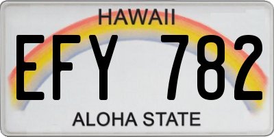 HI license plate EFY782