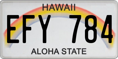 HI license plate EFY784