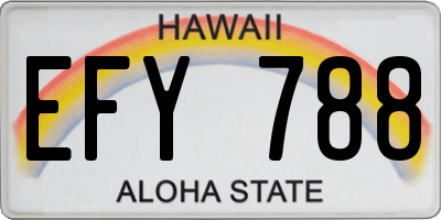 HI license plate EFY788