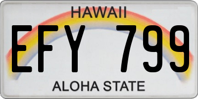 HI license plate EFY799
