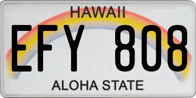 HI license plate EFY808