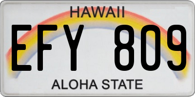 HI license plate EFY809