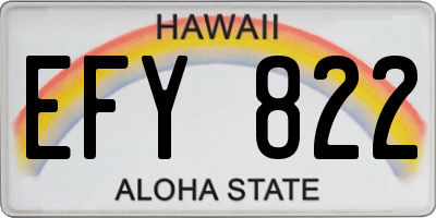 HI license plate EFY822
