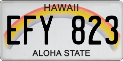 HI license plate EFY823