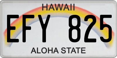 HI license plate EFY825