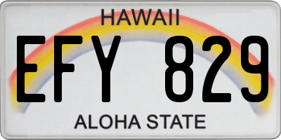 HI license plate EFY829