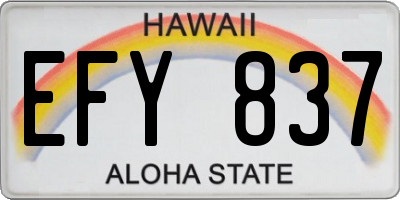 HI license plate EFY837